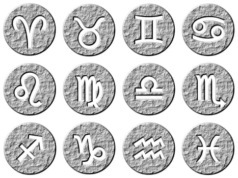 3d stone framed zodiac signs