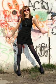 woman at the wall