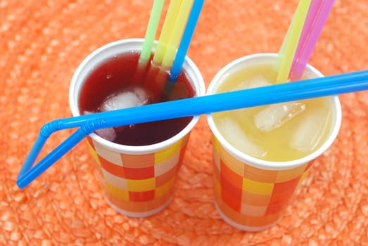 Fruit juice in a paper cup