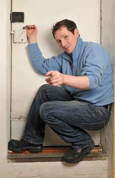 man on the door