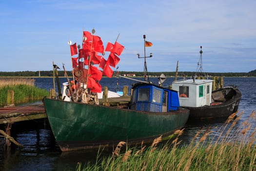Fishing boats in the harbour of Groß Zicker,island of Rügen