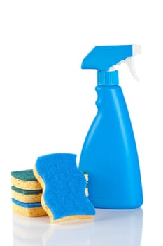 Detergent spray bottle sponges