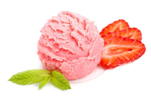 Delicious strawberry ice cream