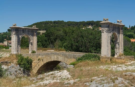 Ancient Flavien Bridge in the South of France