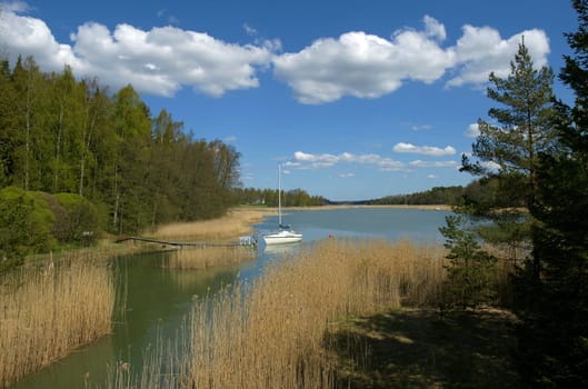 View from a small bridge over the passage near Airisto near Pargas. Finland