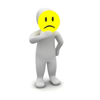 Man with sad mask
