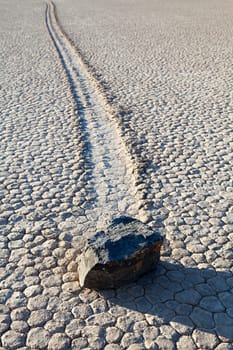 Death Valley Racetrack Playa rock on lakebed