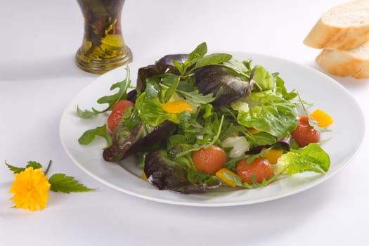 Salad and bread