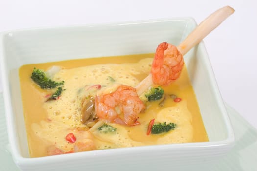 Shrimp soup close