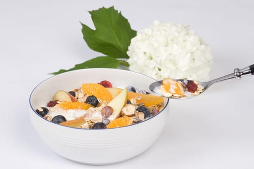 Muesli with spoon