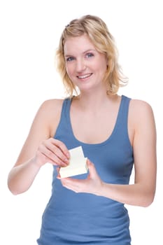 Businesswoman with notepad