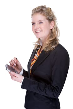Businesswoman with PDA