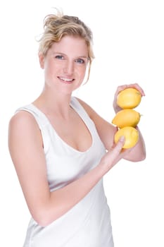 Young woman with lemons