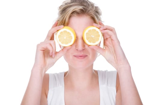 Young woman with lemons