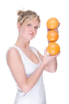 Young woman with orange