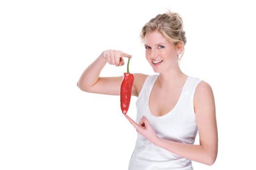 Young woman with bell pepper