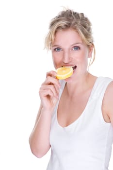 Young woman with lemons