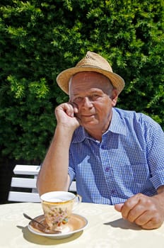 Senior in the garden