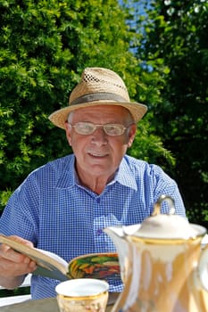 Senior in the garden