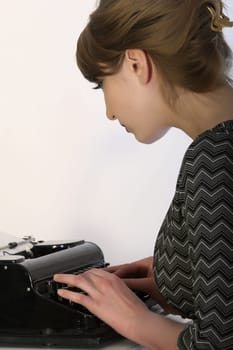 woman with typewriter