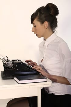 secretary with typewriter