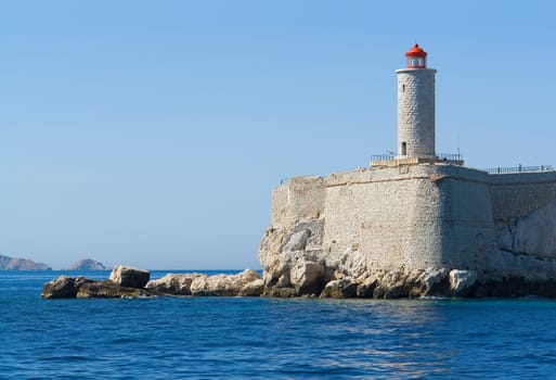 Historic lighthouse in front of Marseille