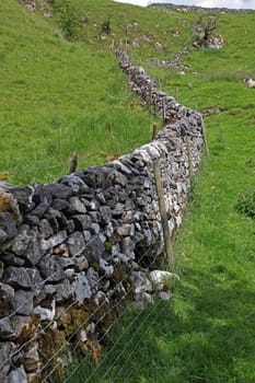Dry stone wall in Derbyshire England