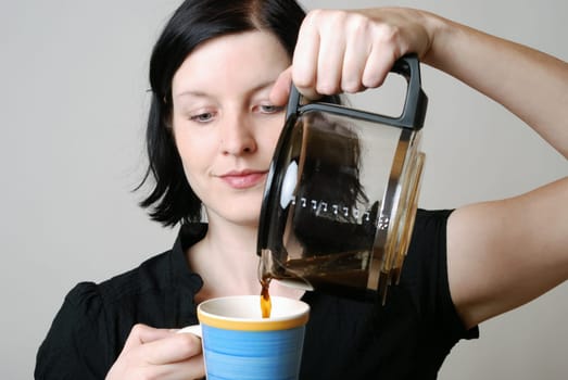 Pouring coffee