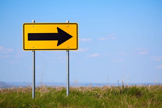 road sign right turn one way