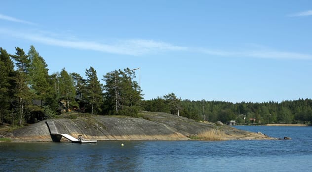 Called "Mökki"" in Finnish,it can be found on almost all islands,especially on the Waaser. Here on the island of Jermo with a view of the island of Tammo south of Pargas. Finland"