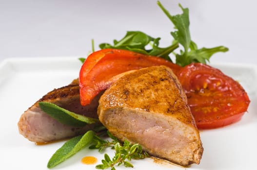 Pork tenderloin,fried with herbs