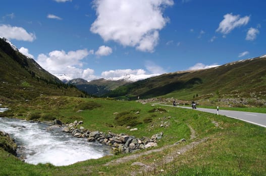 Flüela Pass,Switzerland,Motorcyclist