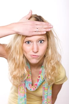 Blond Woman In Distress