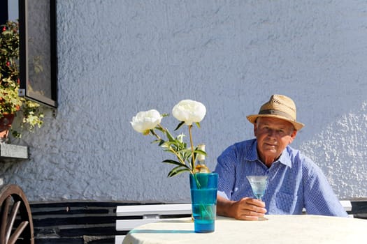 Senior in the garden