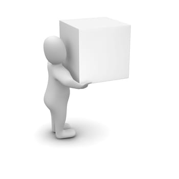 Man carrying blank box