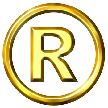 3D Golden Registered Symbol
