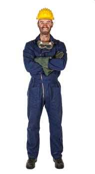 manual worker isolated on white