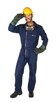 standing manual worker isolated