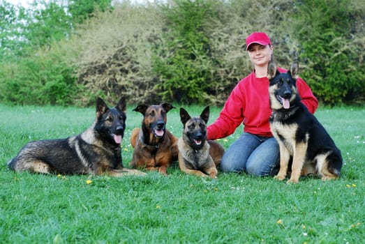 Woman with dogs