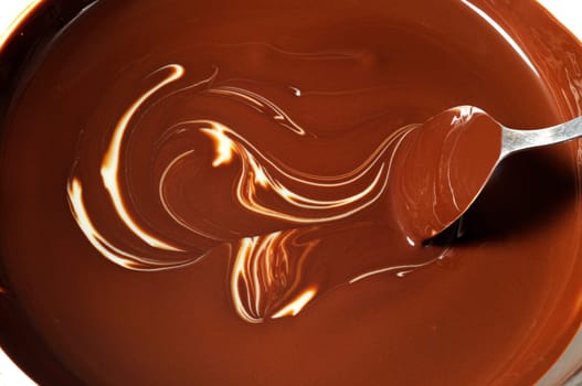 Melted chocolate in bowl