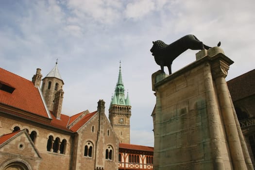 Brunswick Lion and Dankwarderode Castle