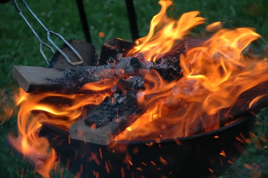 Barbecue fire