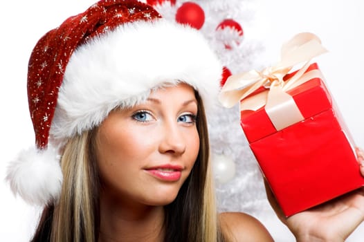 Santa Claus with gift