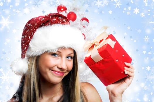 Santa Claus with gift