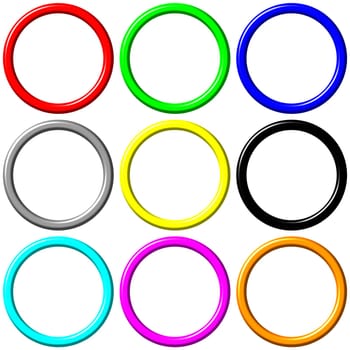 3D Colorful Rings