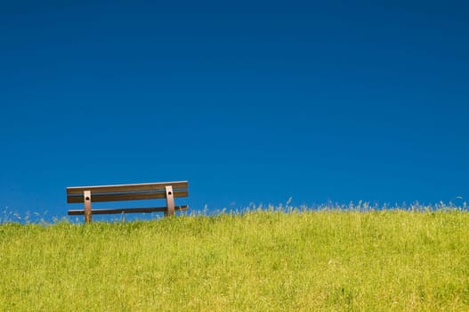 Bench on dike crest