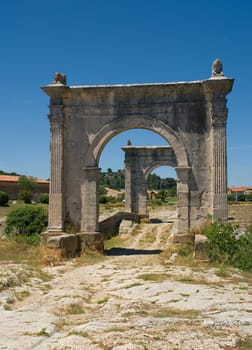 Ancient Pont Flavien in the South of France