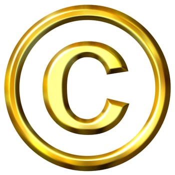 3D Golden Copyright Symbol