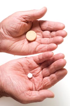 Senior hands with tablets