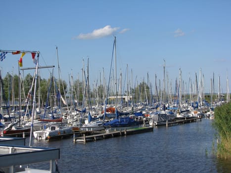 Sailing ships in the harbour
